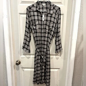 Max Studio‎ Plaid Shirt Dress size Large